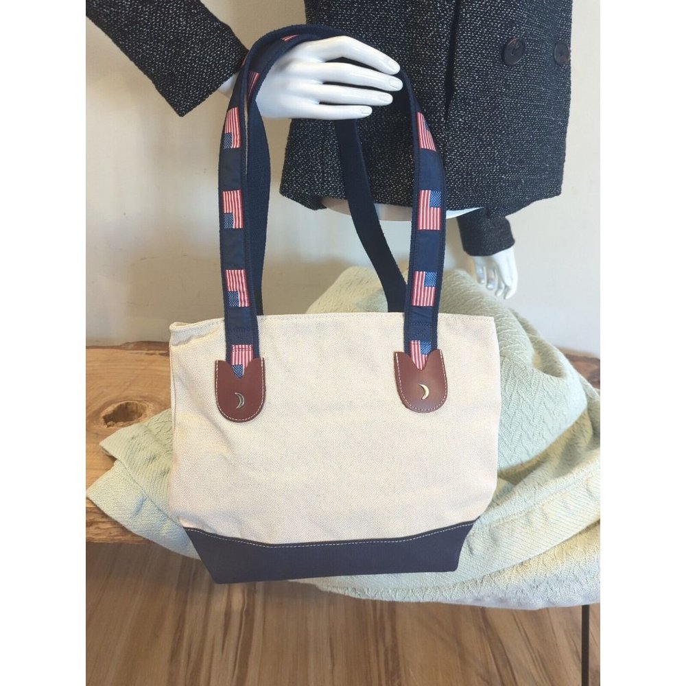 American Flag Canvas Bag Purse Tote 13" Wide 9" Deep Strap 11"